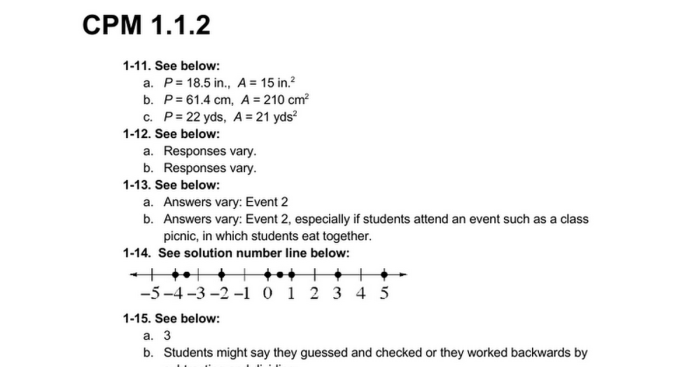 Cpm answer key course 3