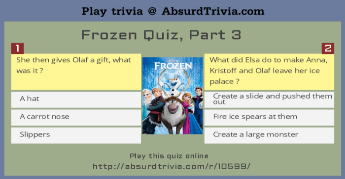 Frozen trivia questions with answers