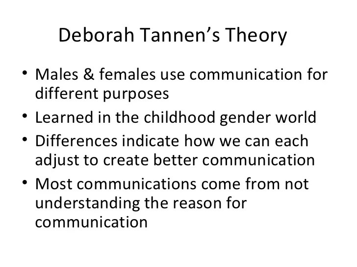 Gender tannen deborah language presentation