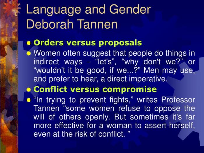 Deborah tannen theory on gender