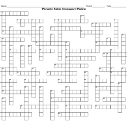 Periodic table crossword puzzle answers