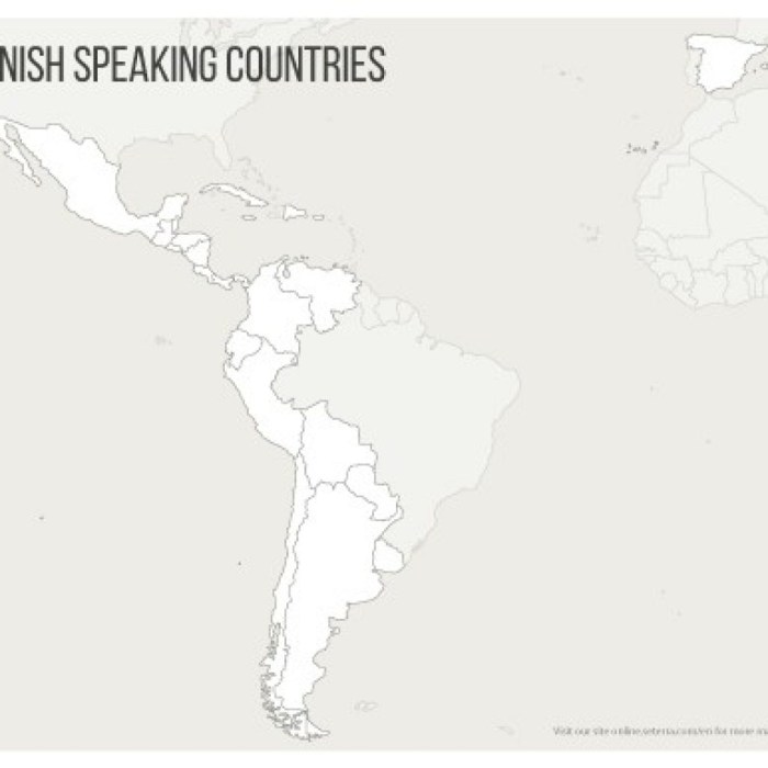 Spanish map blank spanish411 printable resources speaking countries latin america teaching learning