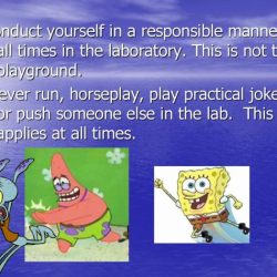 Horseplay or practical jokes in the laboratory are