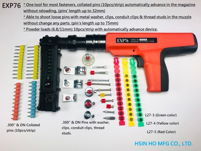 The highest power level for a powder actuated device is