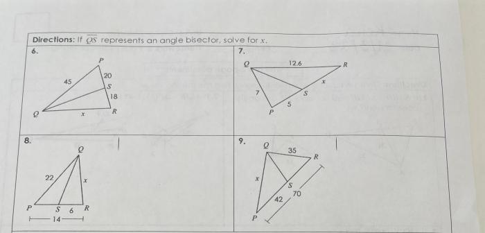 If qs represents an angle bisector solve for x