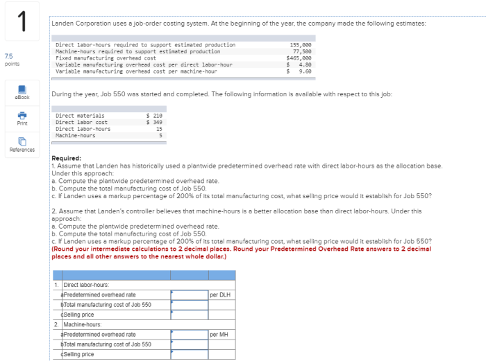 Landen corporation uses a job-order costing system